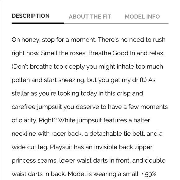 White Jumpsuit Worn once - Picture 4 of 5